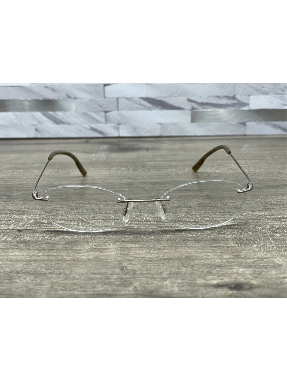 Calvin Klein 635 43 Eyeglasses Frames Silver Rimless Rim 48[]19-140 Frames Only